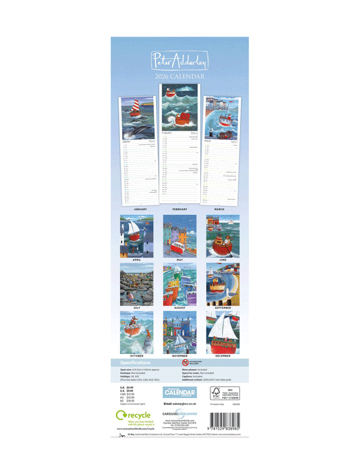2026 Peter Adderley Slim Calendar