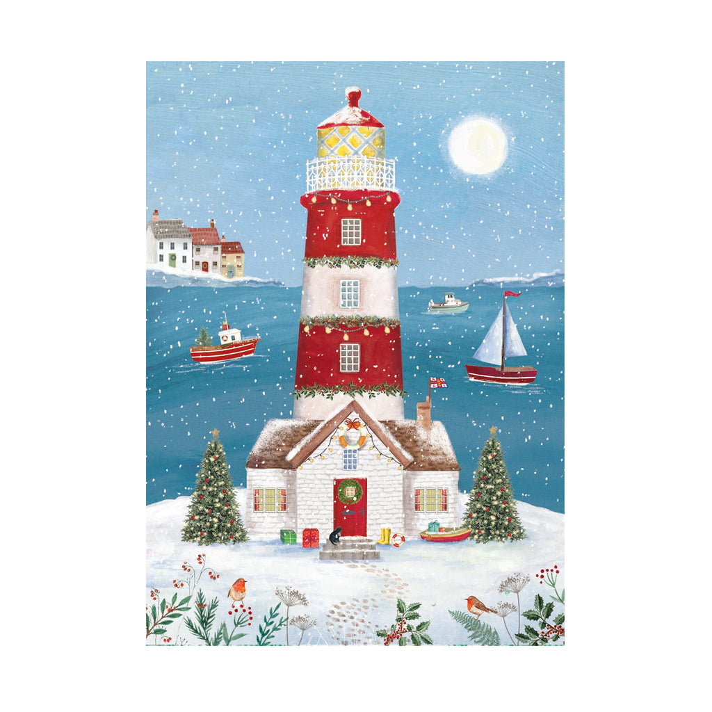 RNLI Christmas Lighthouse Cards, Pack of 8 RNLI Shop