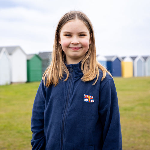 Kid's RNLI Flag Full Zip Fleece, Navy