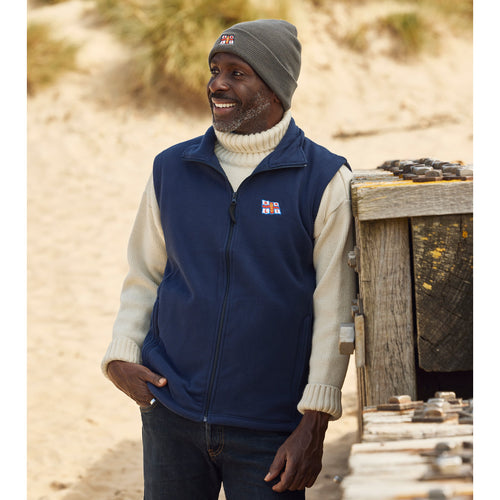 Men's RNLI Flag Fleece Body Warmer, Navy