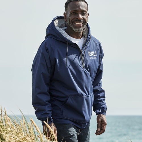 Men's RNLI Since 1824 Waterproof Fleece Hoodie, Navy