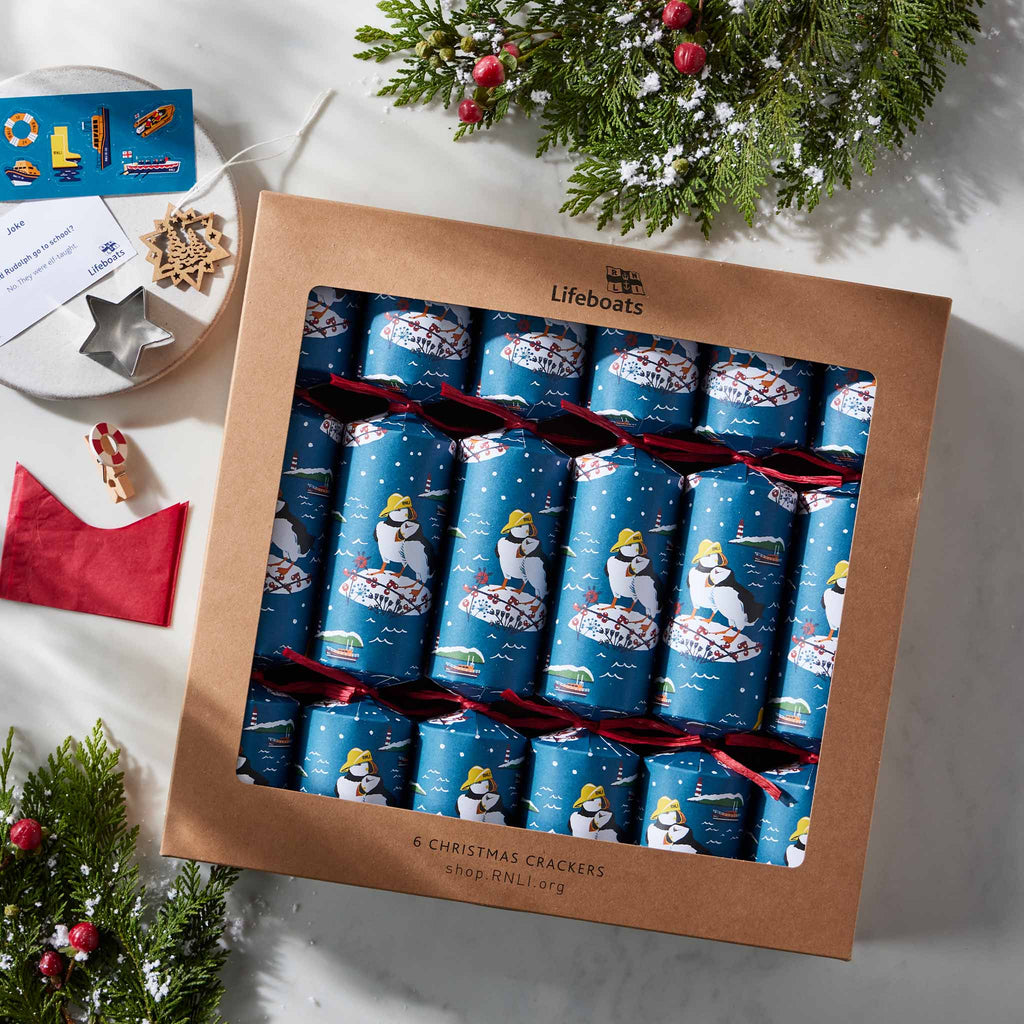 RNLI Christmas Puffin In Sou'wester Crackers RNLI Shop
