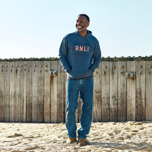 RNLI Courage Coordinates Men's Hoodie, Blue