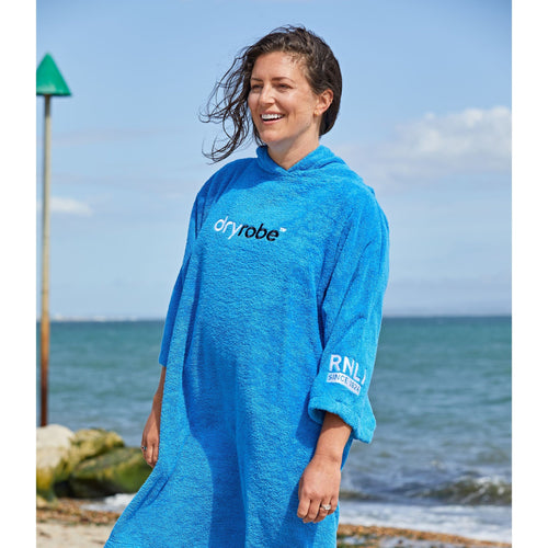 RNLI dryrobe® Organic Towel Robe, Blue