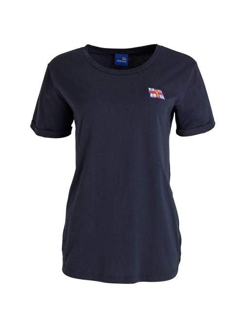 RNLI Flag Women's Turn Up Sleeve T-Shirt Navy