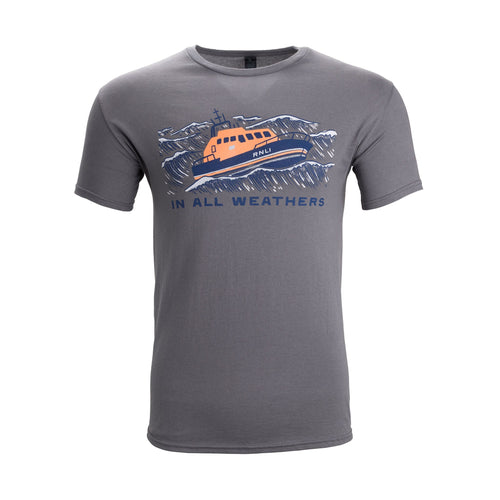 RNLI In All Weathers Unisex T-shirt, Charcoal