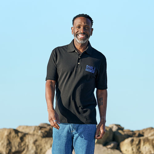 RNLI Since 1824 Men's Polo Shirt, Black