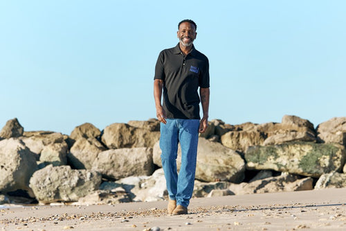 RNLI Since 1824 Mens Polo Shirt, Black