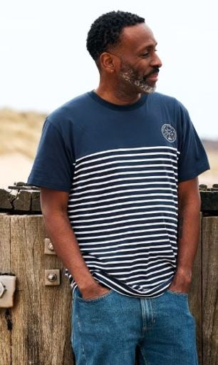 RNLI Stripe Men's T-Shirt Navy