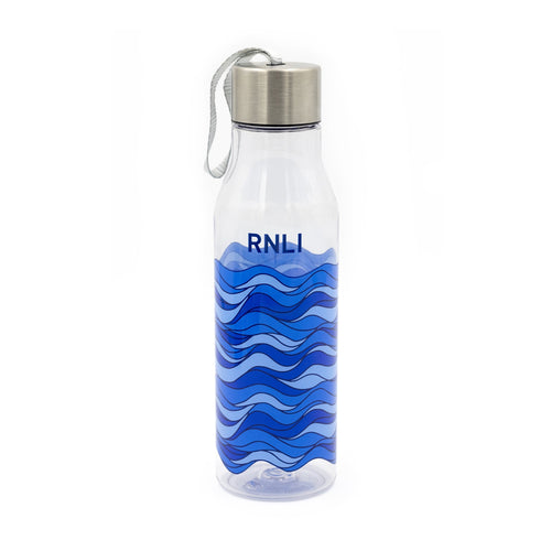 RNLI Wave Print Water Bottle, Blue