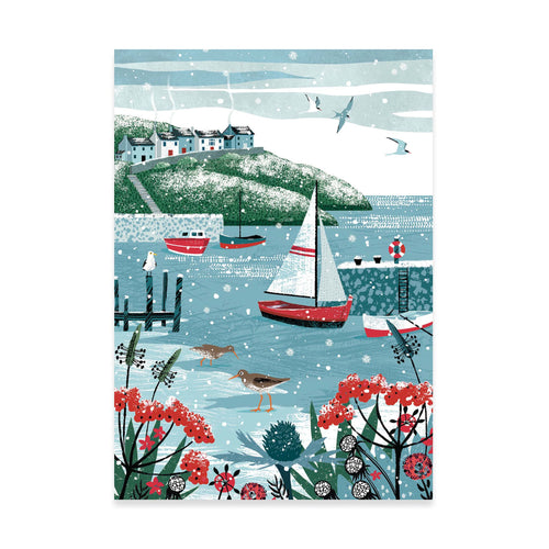 Seaside Christmas Cards, Pack of 8