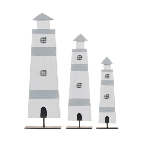 Standing Lighthouse Decorations, Set of 3