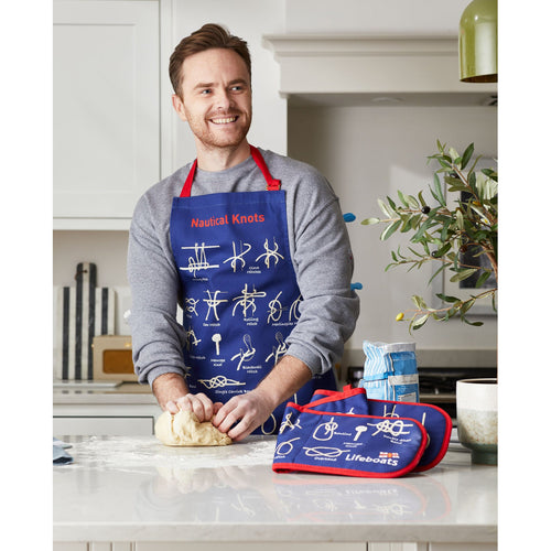 Tie Knots Apron, Navy