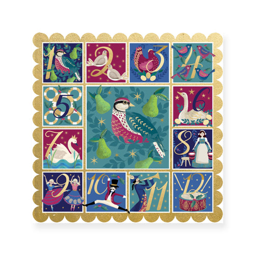Twelve Days Christmas Card, Pack of 8 2025