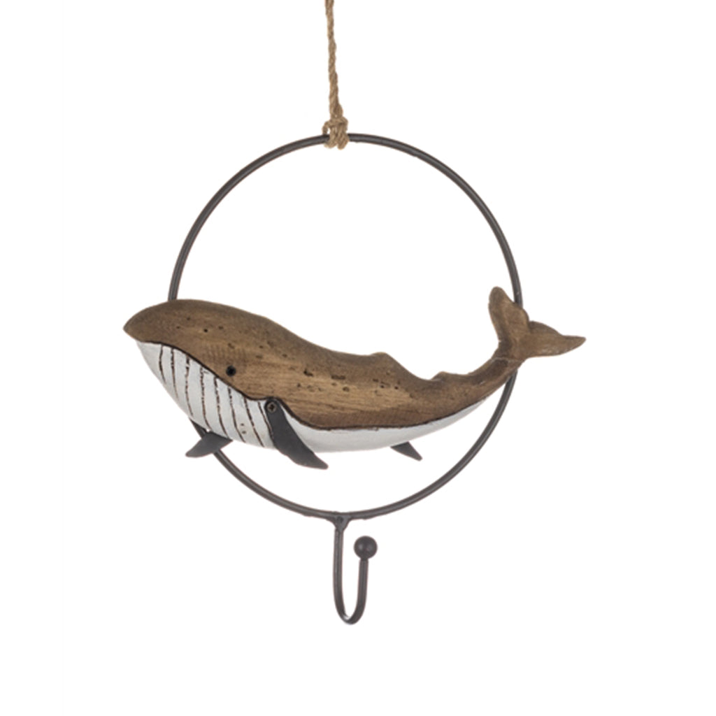Hanging Wooden Whale Hook