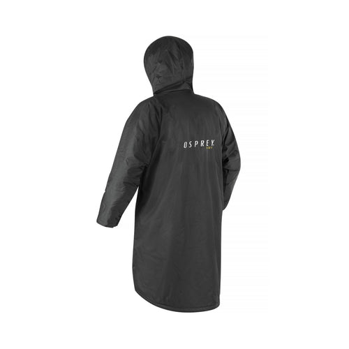 The back of the changing robe features a large Osprey logo across the mid back. The robe features a dipped hem at the back for extra coverage.