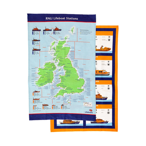 Rescue and Lifeboat Stats Tea Towel Set