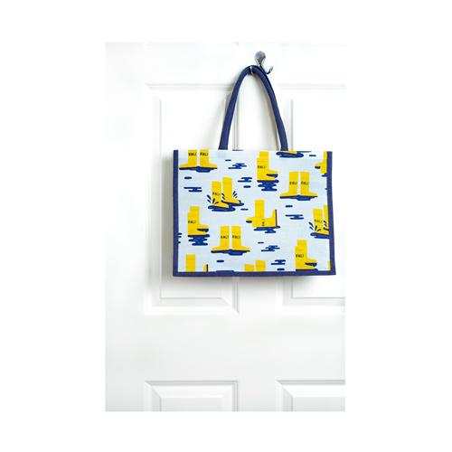Yellow Welly Scatter Jute Shopper
