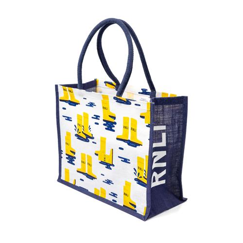 Yellow Welly Scatter Jute Shopper