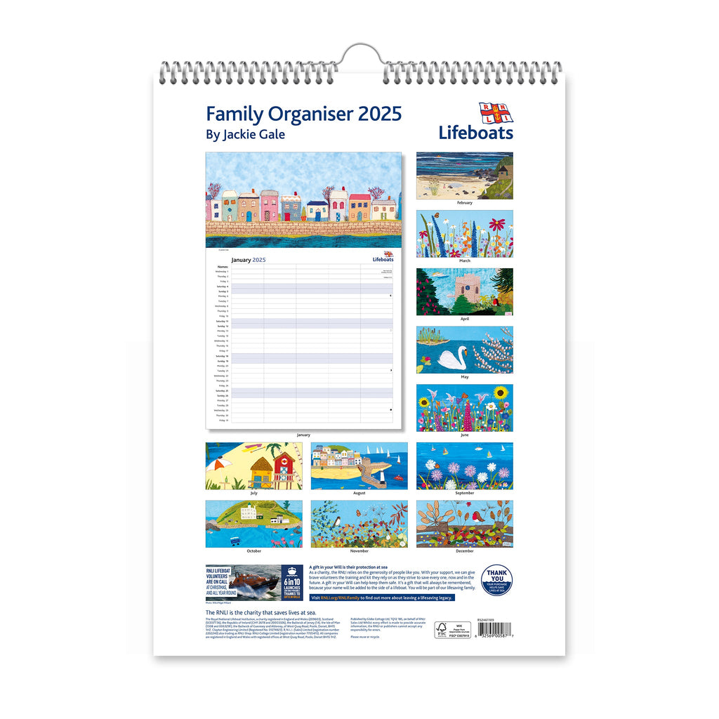 2025 RNLI Jackie Gale Family Organiser Calendar RNLI Shop