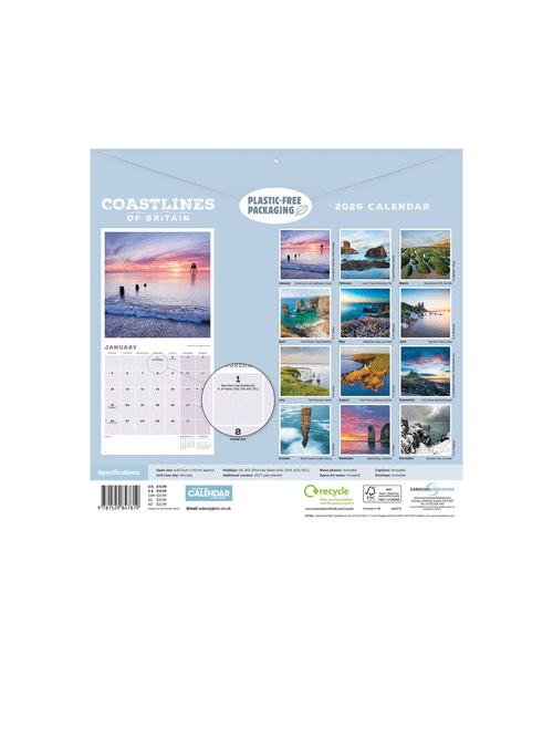 2026 Coastlines Of Britain Calendar