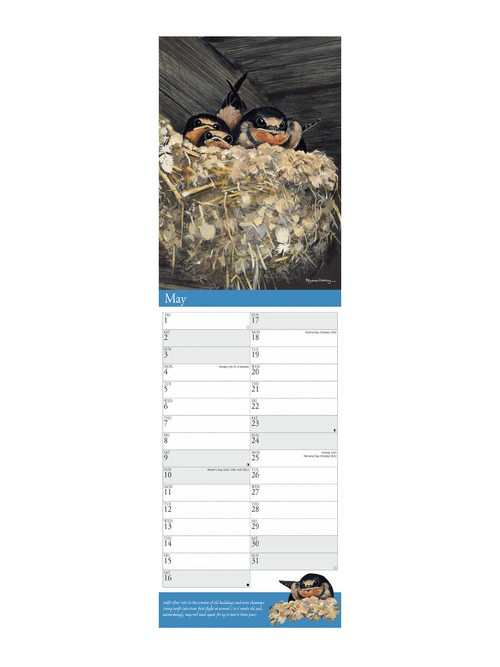 2026 Garden Birds Slim Calendar