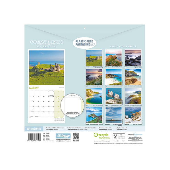 2027 COASTLINES OF BRITAIN CALENDAR