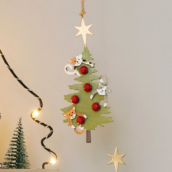 Cats in the Tree Hanging Decoration