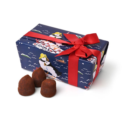 Champagne Truffles in Puffin Gift-wrapped Ballotin