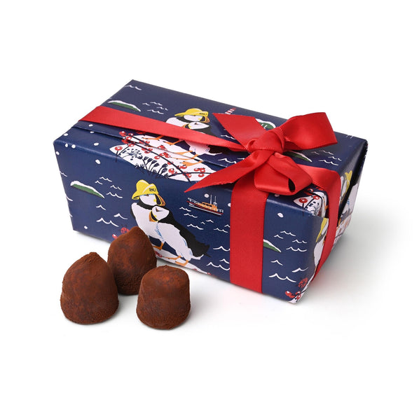 Champagne Truffles in Puffin Gift-wrapped Ballotin