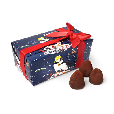 Champagne Truffles in Puffin Gift-wrapped Ballotin