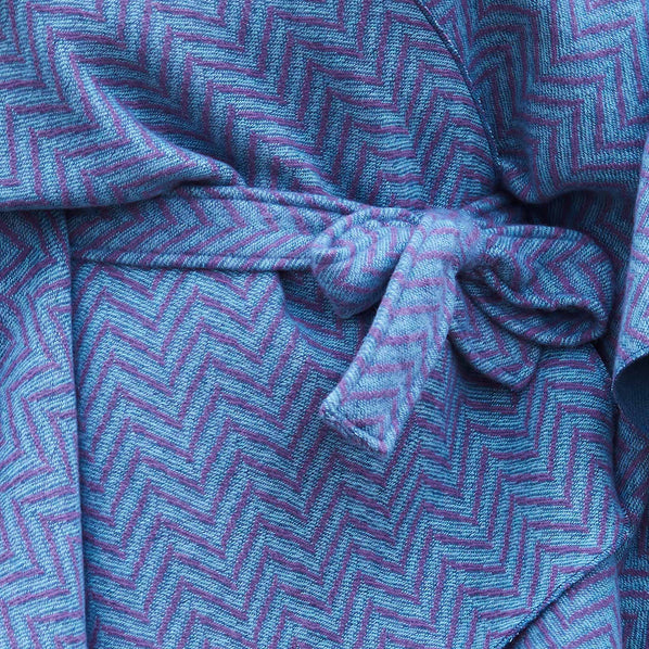 Chevron Belted Cape, Blue