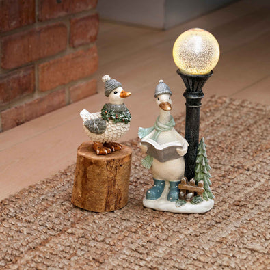 Christmas Duck with Lamp Standing Decoration