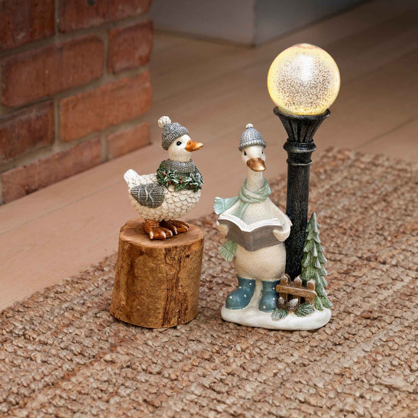 Christmas Duck with Lamp Standing Decoration