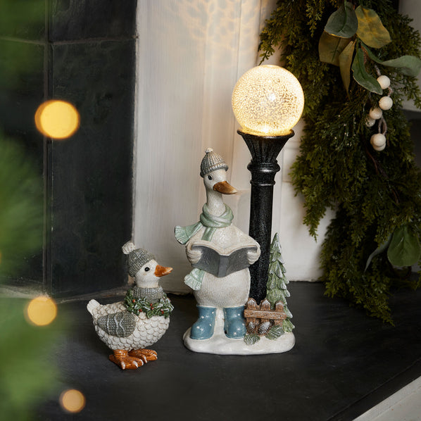 Christmas Duck with Lamp Standing Decoration