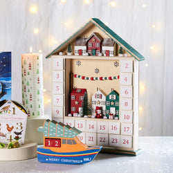 Christmas Houses Wooden Advent Calendar