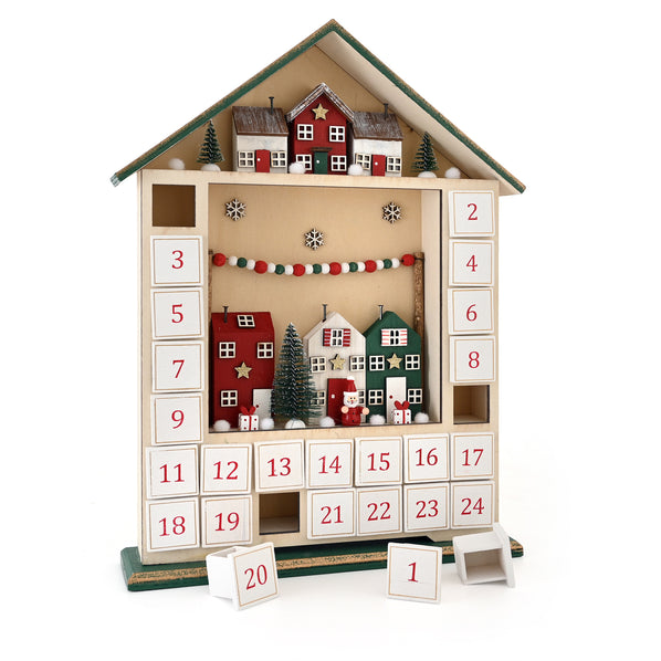 Christmas Houses Wooden Advent Calendar
