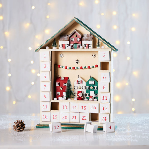 Christmas Houses Wooden Advent Calendar
