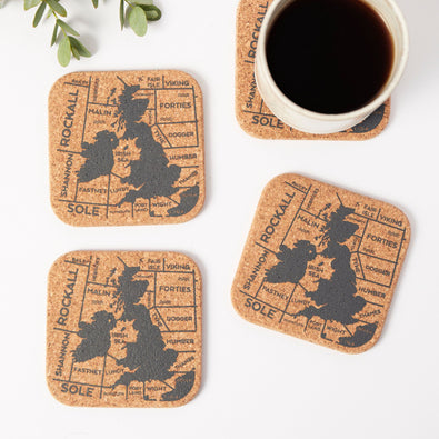 Cork Shipping Forecast Coasters, Set Of 4