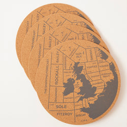 Cork Shipping Forecast Placemats, Set Of 4