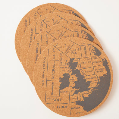 Cork Shipping Forecast Placemats, Set Of 4