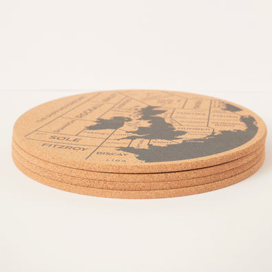 Cork Shipping Forecast Placemats, Set Of 4