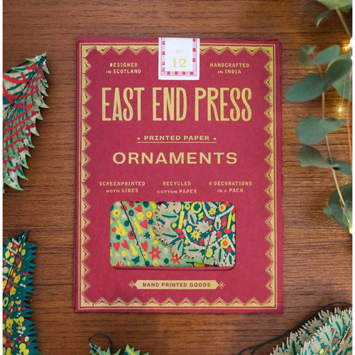 Decorated Trees Paper Ornament Set