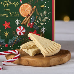 Embossed Christmas Candy Cane Tin with Shortbread