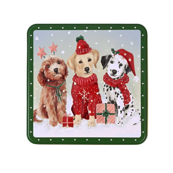 Embossed Jingle Paws Biscuit Tin