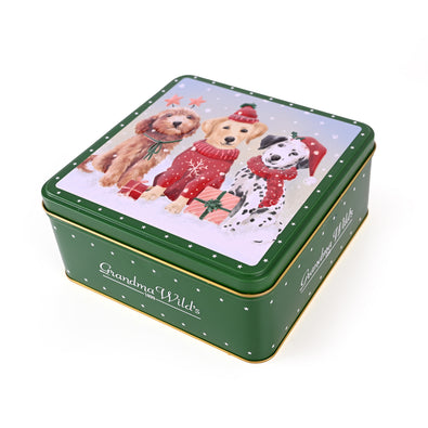 Embossed Jingle Paws Biscuit Tin