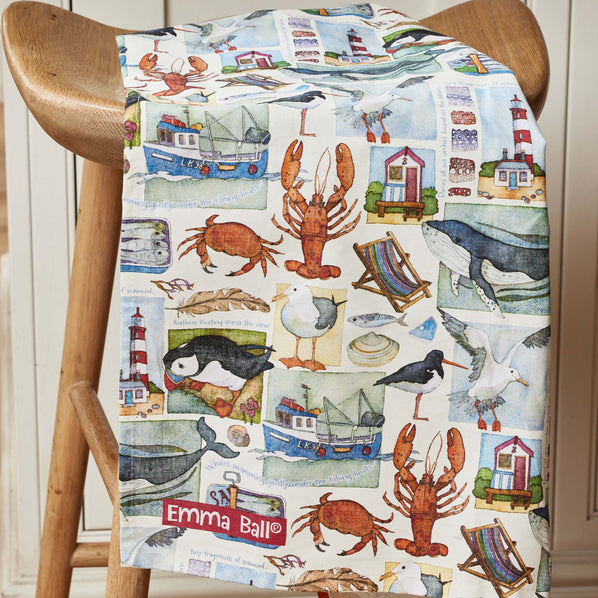 Emma Ball Coastal Pieces Tea Towel