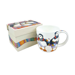 Emma Ball Knitting Puffins Boxed Mug