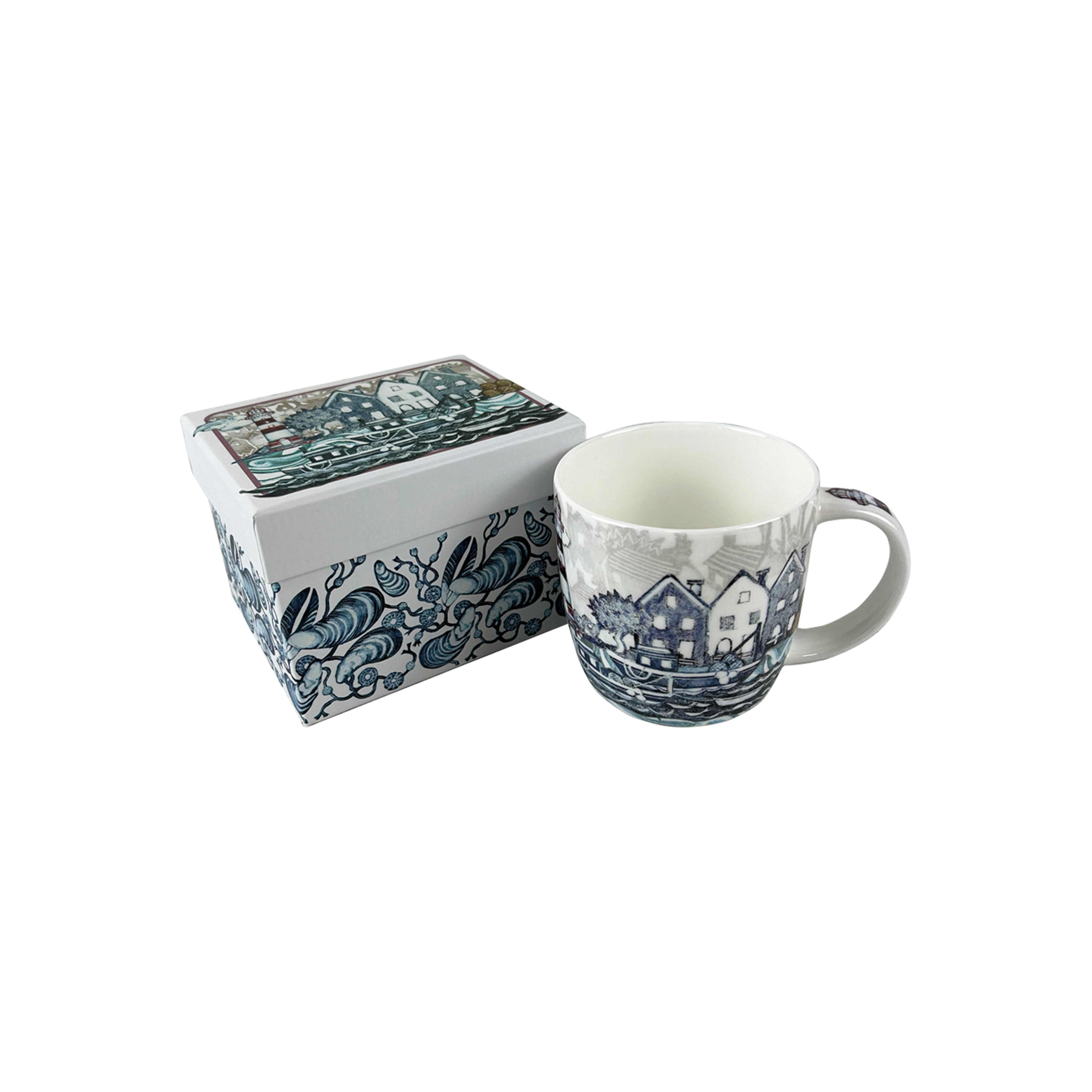 Tazza Emma Ball Con Gabbiani – Porcellana Fine Bone China – 350 Ml – 8,5x12 Cm – Regalo In Confezione
