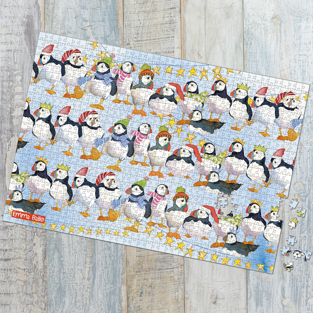 Emma Ball Christmas Puffin Jigsaw Puzzle, 1000 Pieces | RNLI Shop